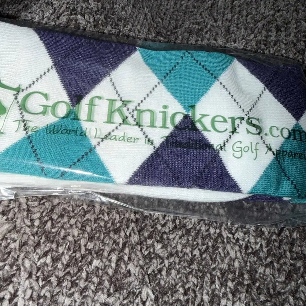 Golf Knickers Colorful Knee High Argyle Cotton Socks Men White Green Blue New